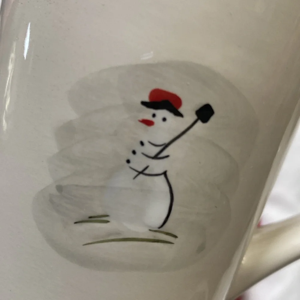 Williams-Sonoma set of 6 Christmas mugs snowman
